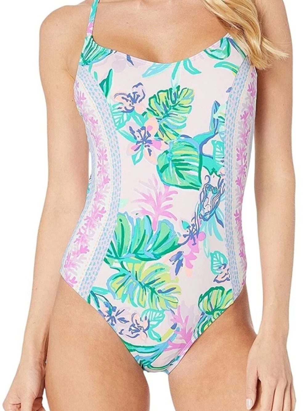 Lilly Pulitzer Women's 248814 Floral Azalea One-Piece Swimsuit Size 4 - Picture 3 of 8